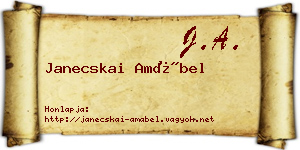 Janecskai Amábel névjegykártya